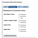 Document Library permissions screen