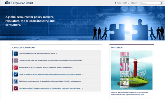 Screenshot of ICt Regulation Toolkit site